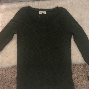 hollister fitted green sweater